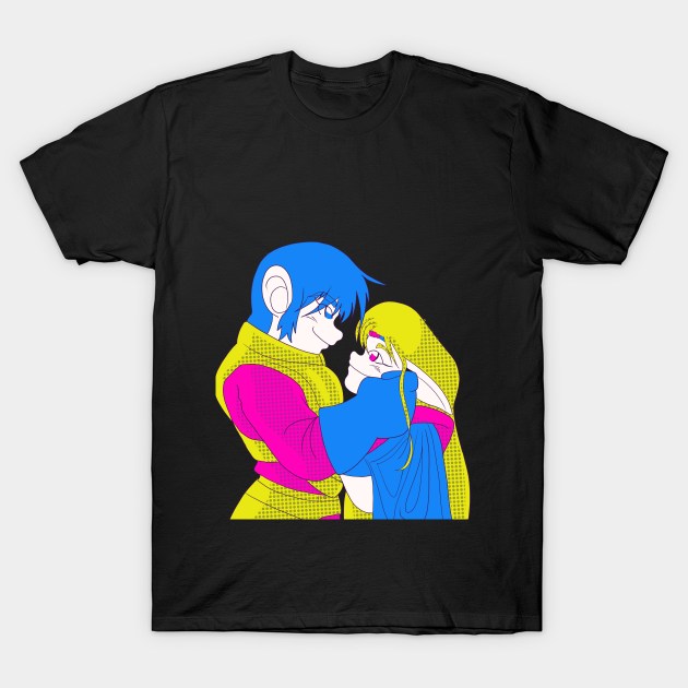 parn and deedlit embracing 80s color halftone T-Shirt by Aat8 